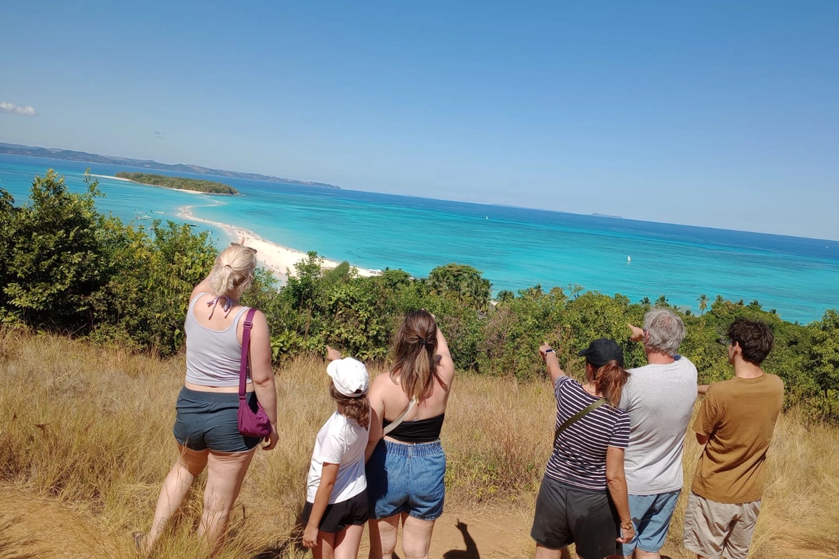 Quiet beach in Nosy Be with turquoise water